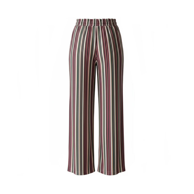 No Way Monday meisjes wide leg broek bruin velours gestreept