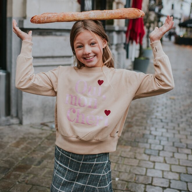 No Way Monday girls’ jumper, beige, hearts