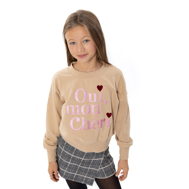 No Way Monday girls’ jumper, beige, hearts