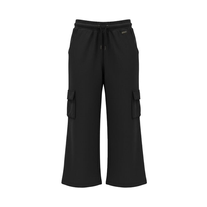 No Way Monday meisjes joggingbroek wide leg zwart cargo