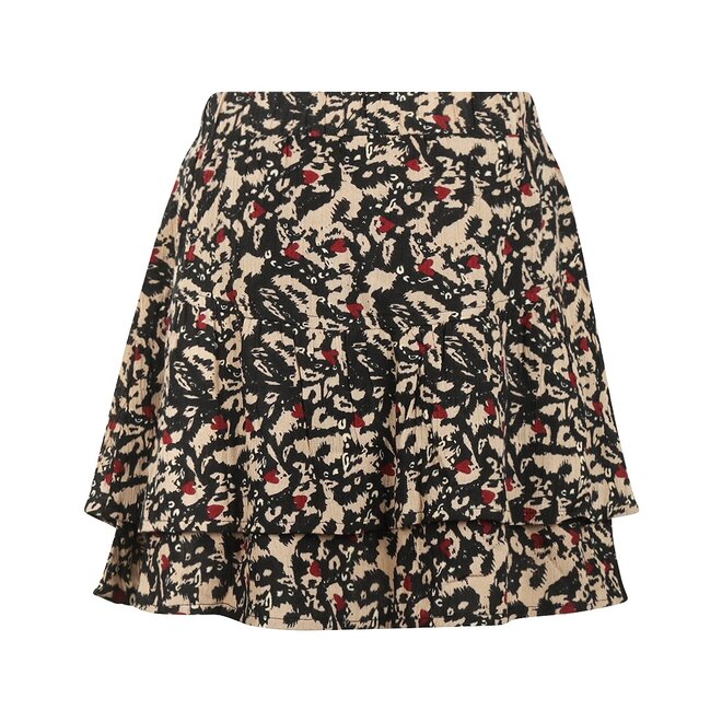 No Way Monday girls’ skort, black, beige and red