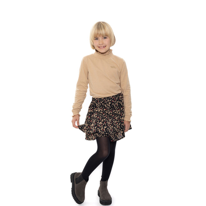 No Way Monday meisjes skort zwart beige rood