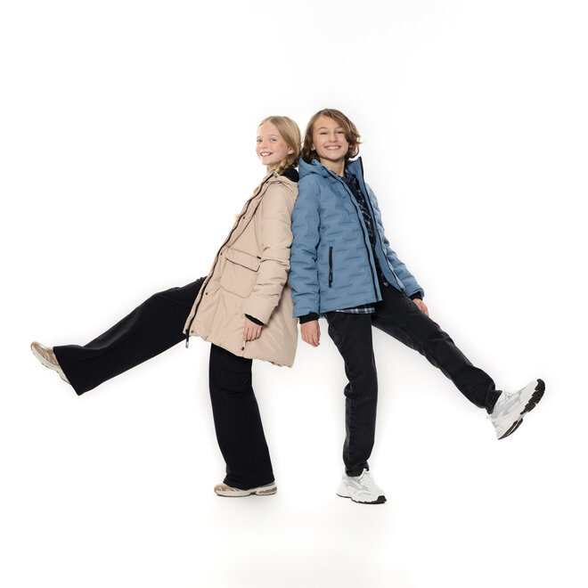 No Way Monday meisjes winterjas parka beige waterafstotend