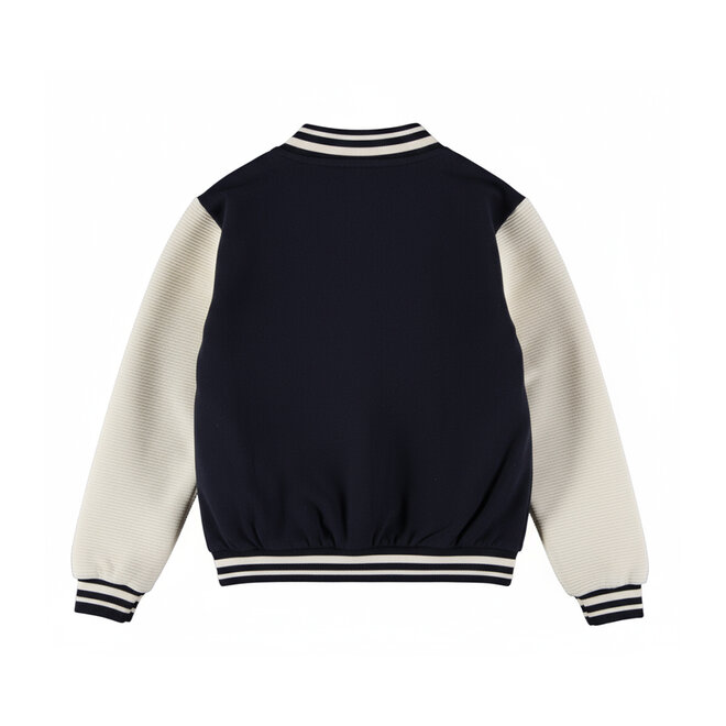 No Way Monday jongens loose fit vest donkerblauw baseball