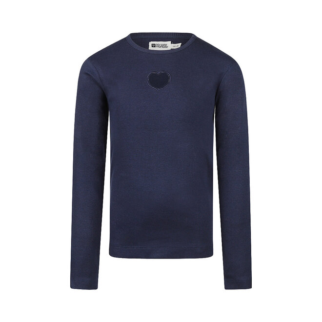 No Way Monday meisjes longsleeve donkerblauw hart