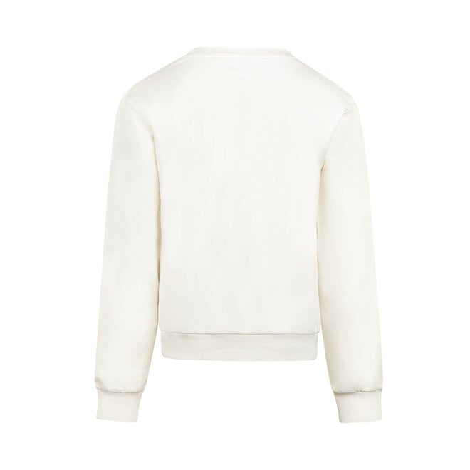 No Way Monday girls’ jumper, off-white with ruffles