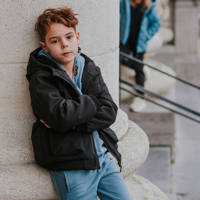 No Way Monday boys’ winter coat, black, water-repellent