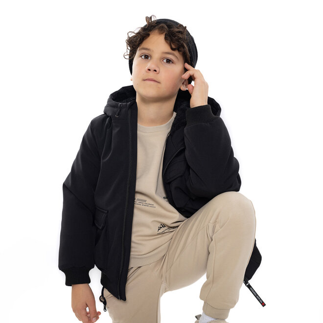 No Way Monday boys’ winter coat, black, water-repellent