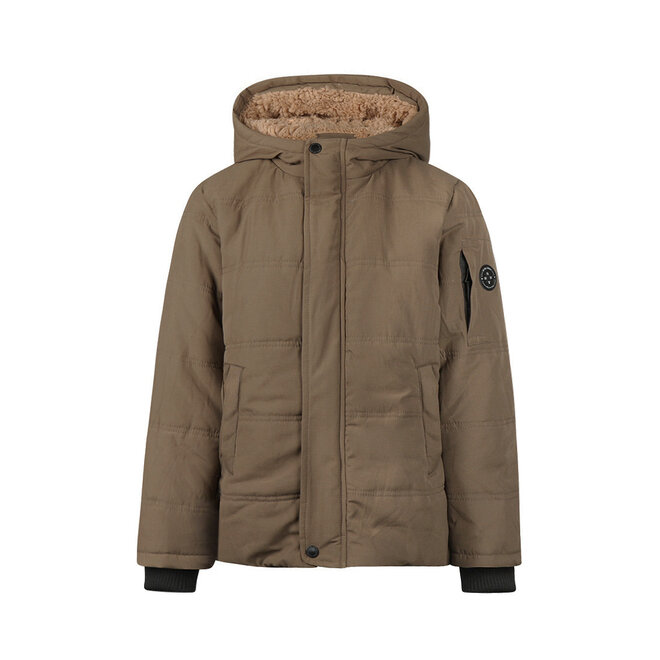 No Way Monday boys’ winter coat, brown water-repellent parka