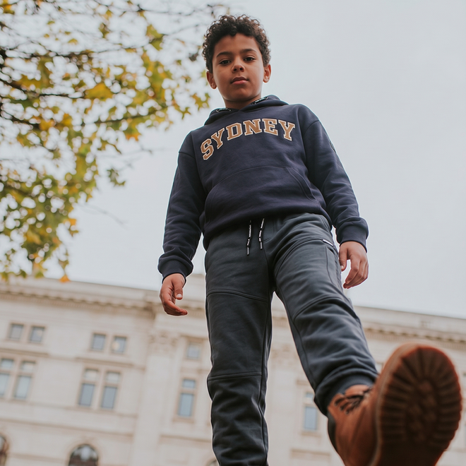 No Way Monday Jungen-Hoodie, locker geschnitten, marineblau, Sydney