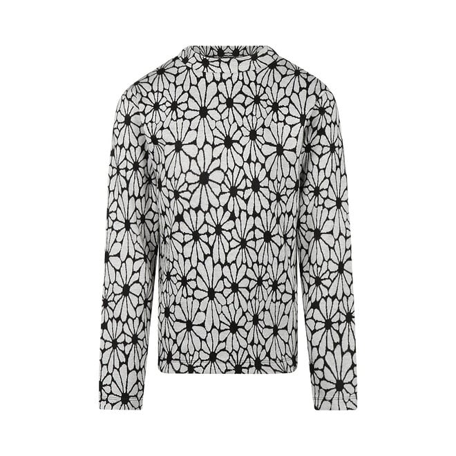 No Way Monday meisjes longsleeve zwart bloemen