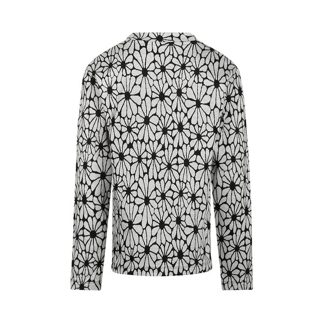 No Way Monday Mädchen-Langarmshirt, schwarz, Blumenmuster