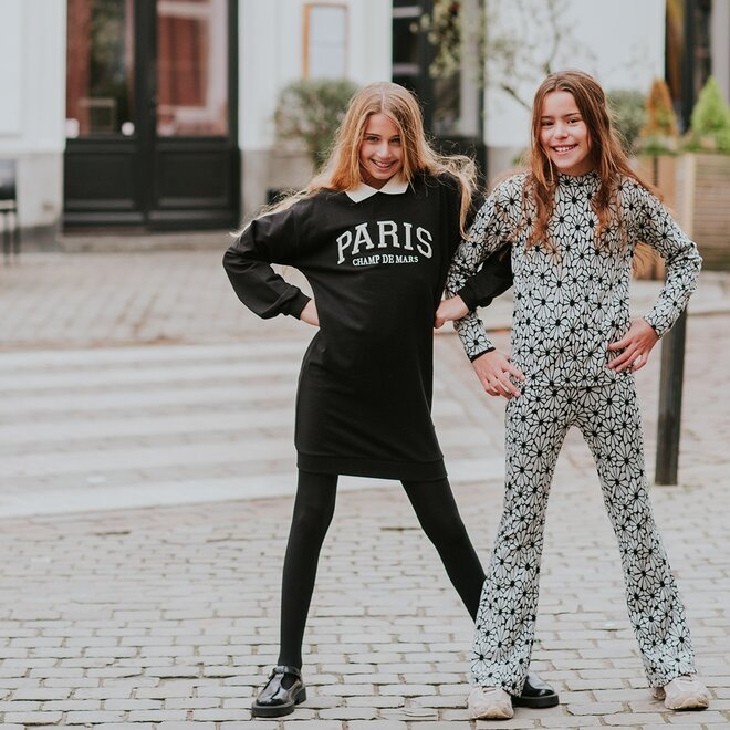 No Way Monday girls’ long-sleeved top, black floral