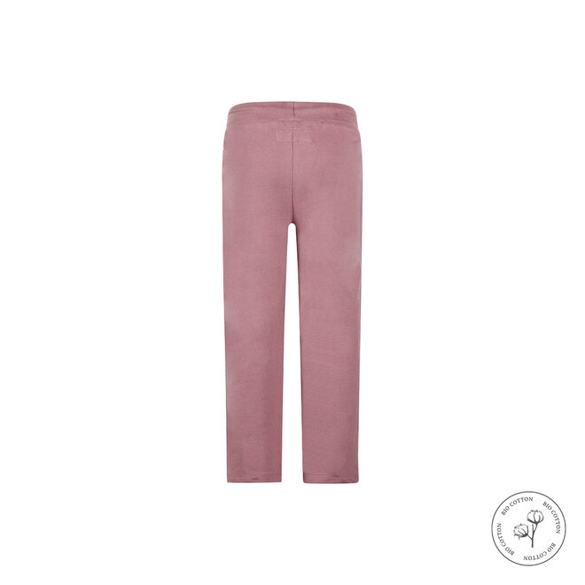 Meisjes joggingbroek wide leg oudroze bio cotton