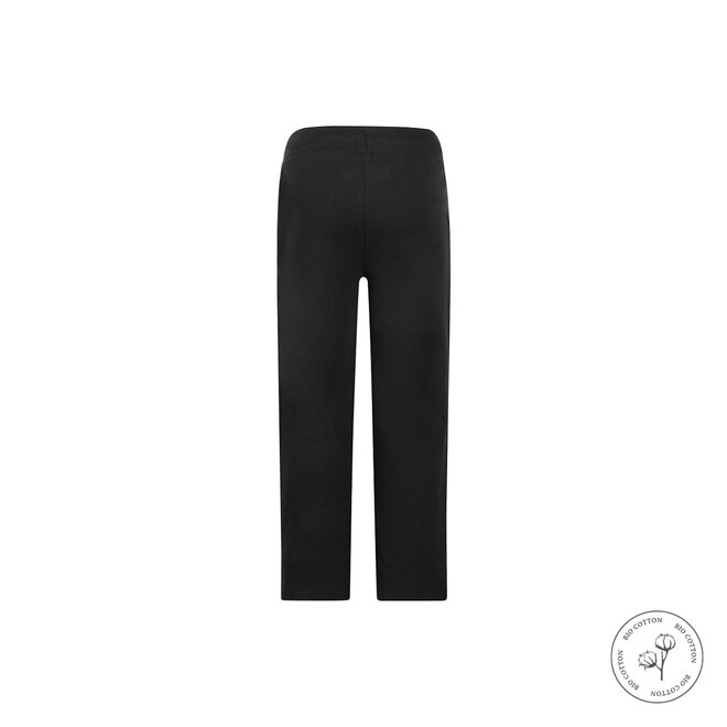 Meisjes joggingbroek wide leg zwart bio cotton