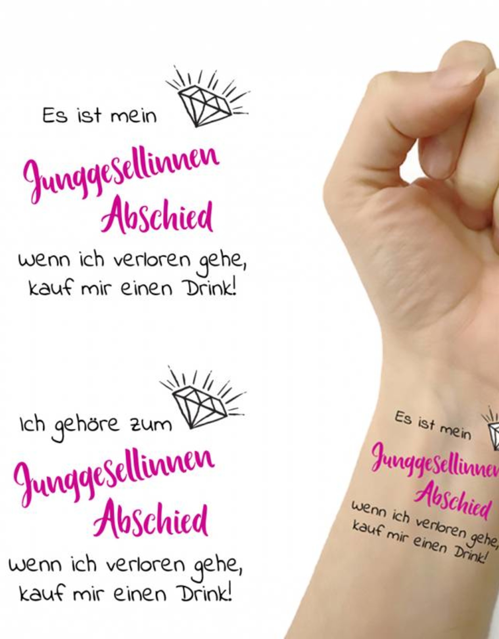 Junggesellenabschied Tattoo Set 10-teilig