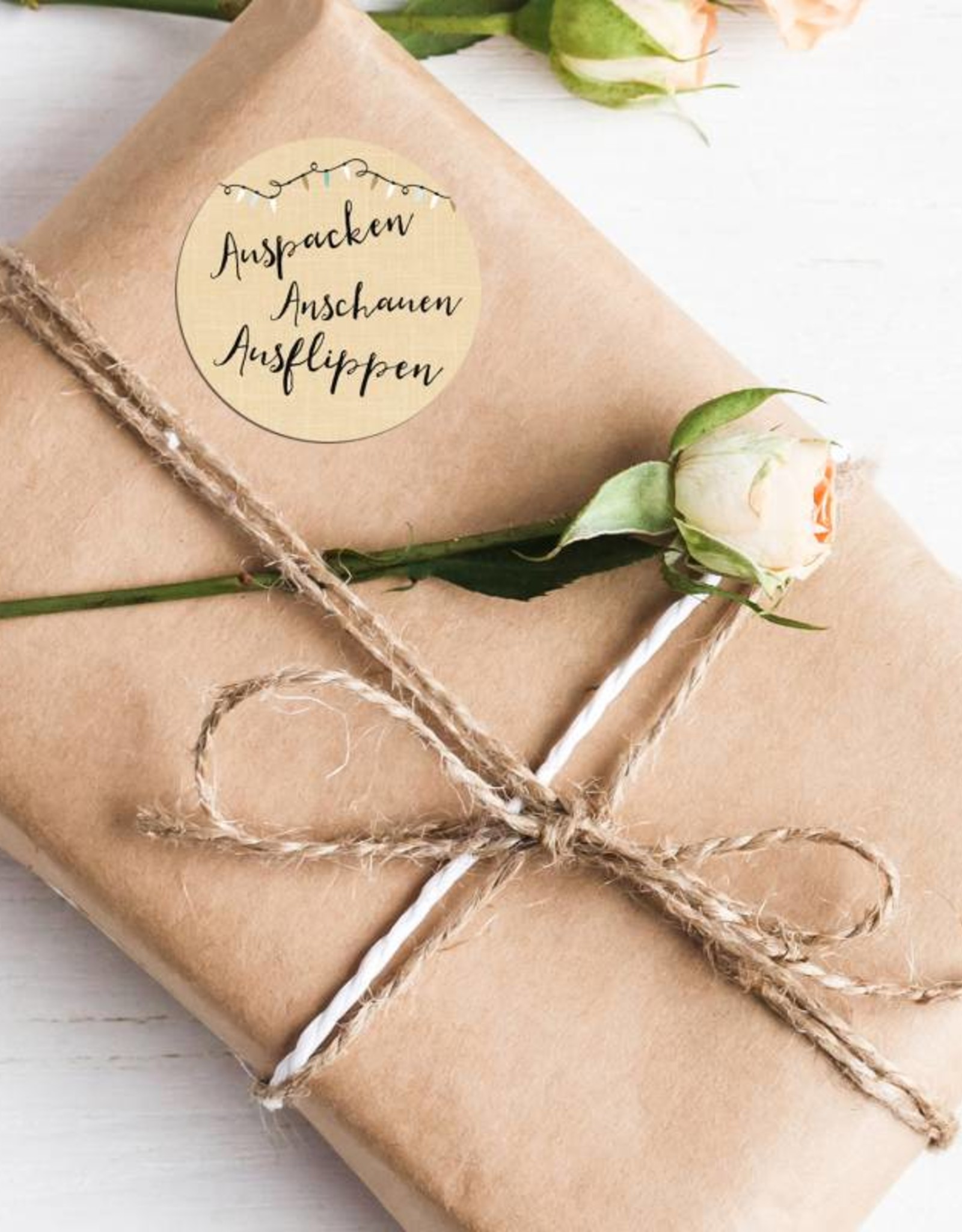 25 Sticker "Auspacken, Anschauen, Ausflippen"