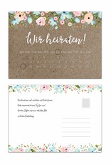 Save the Date Karten für die Hochzeit, 50 Stück