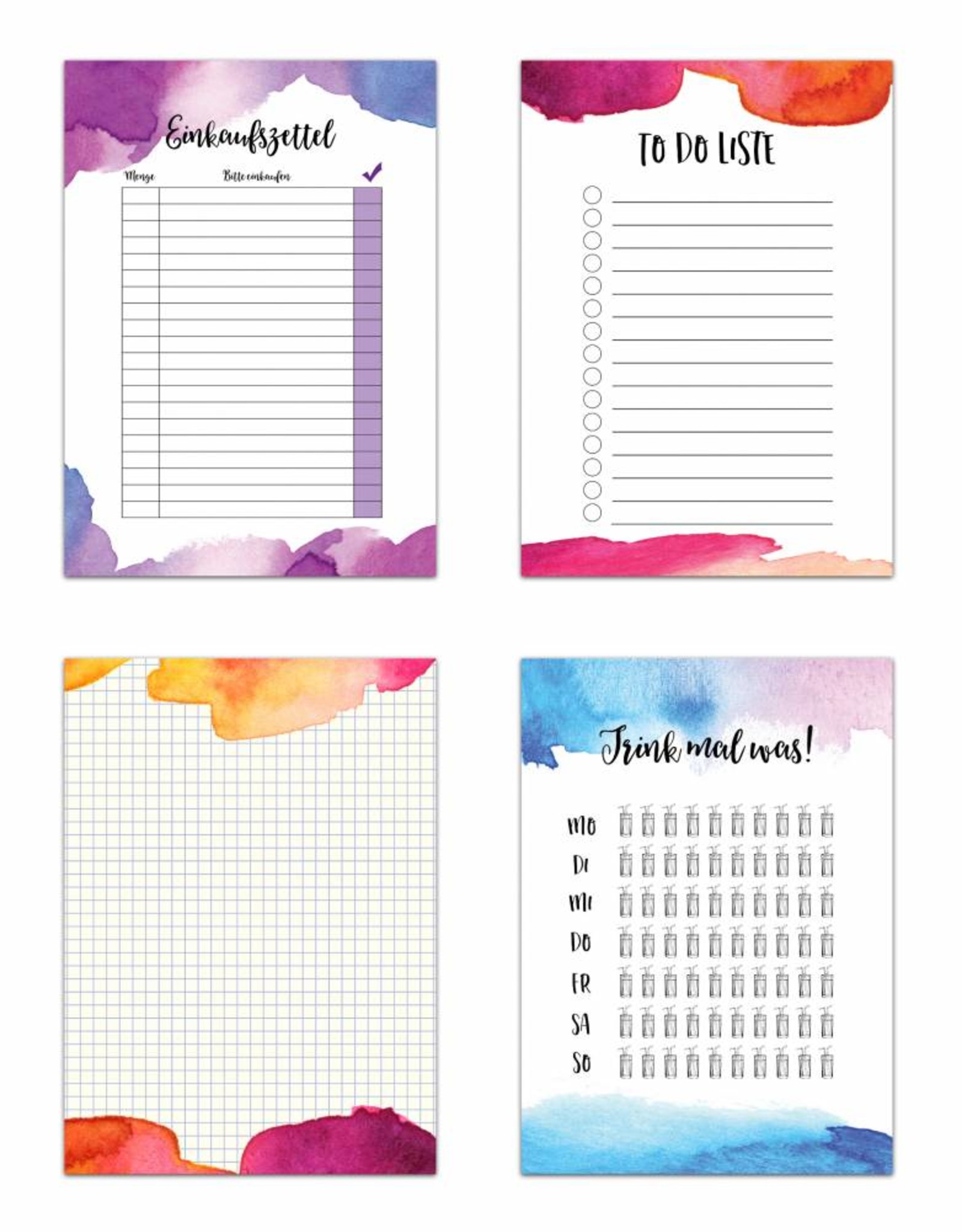 To Do Planer Set 4-teilig