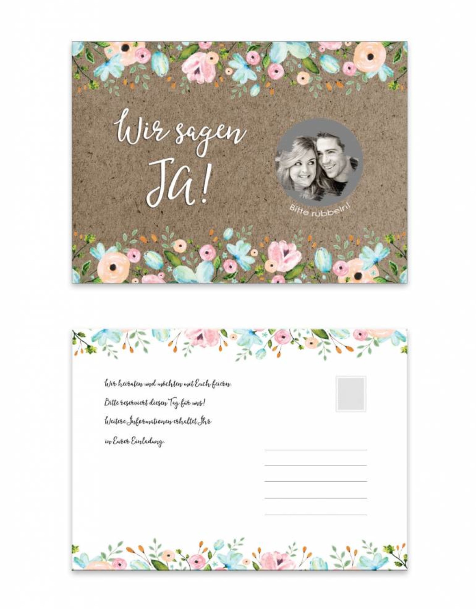 Save the Date Rubbelkarten für die Hochzeit, 25 Stück