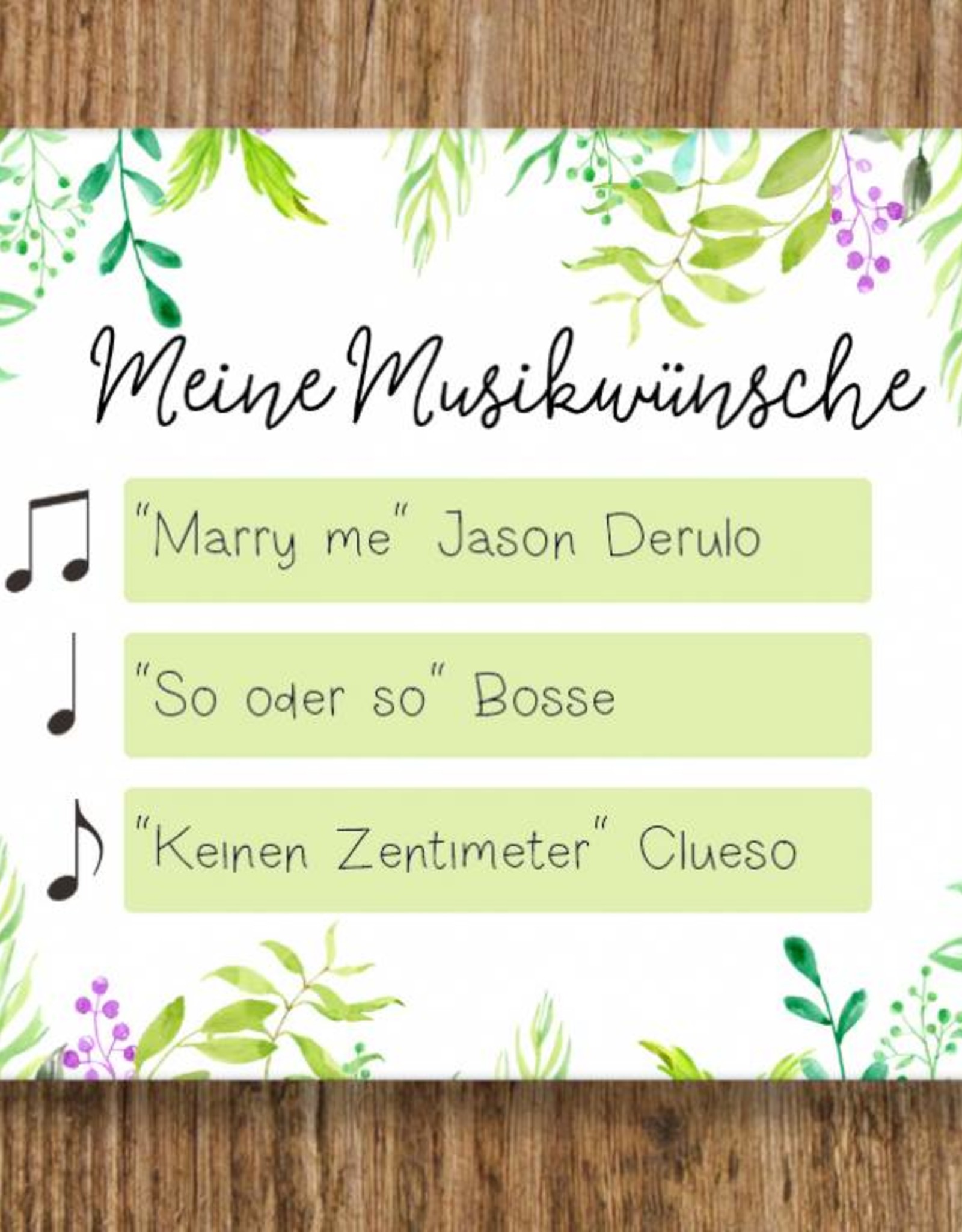 50 Musikwunschkarten für Hochzeit oder Geburtstag - Copy