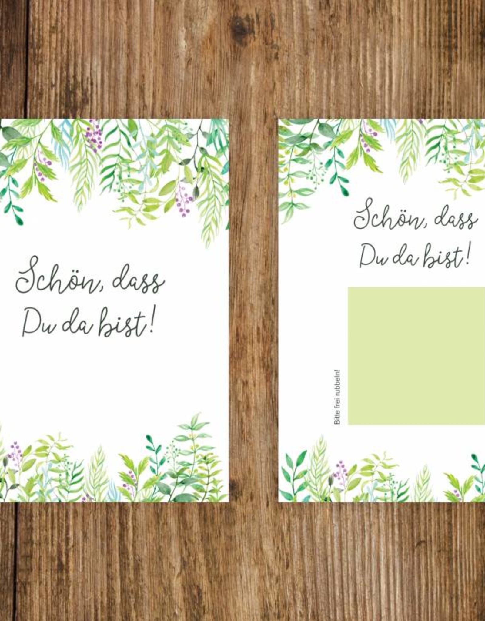 Rubbelkarten als Gastgeschenk bei der Hochzeit, Grüne Hochzeit Nastami.de