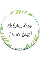 50 Sticker "Schön, dass Du da bist!" Grüne Hochzeit
