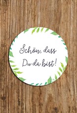 50 Sticker "Schön, dass Du da bist!" Grüne Hochzeit