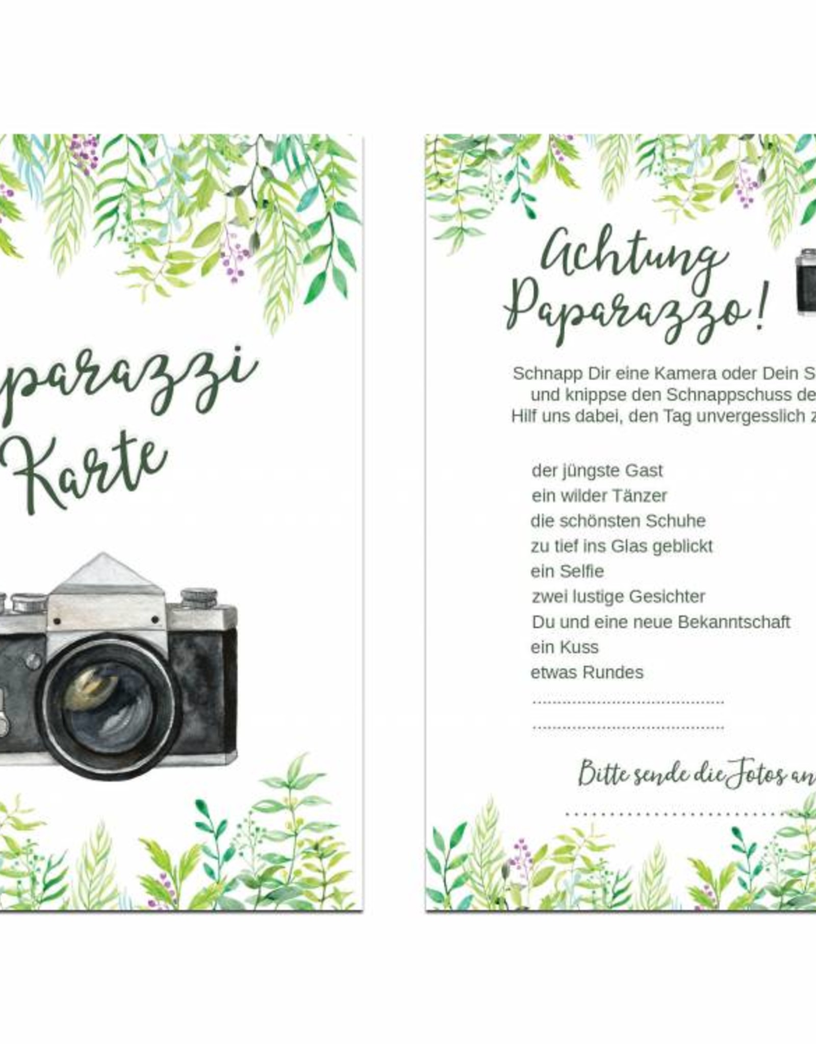 50 Fotokarten "Grüne Hochzeit"