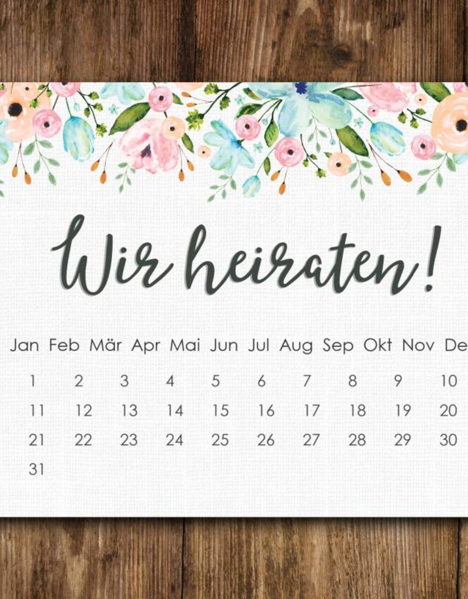 Save the Date Karten für die Hochzeit, 50 Stück