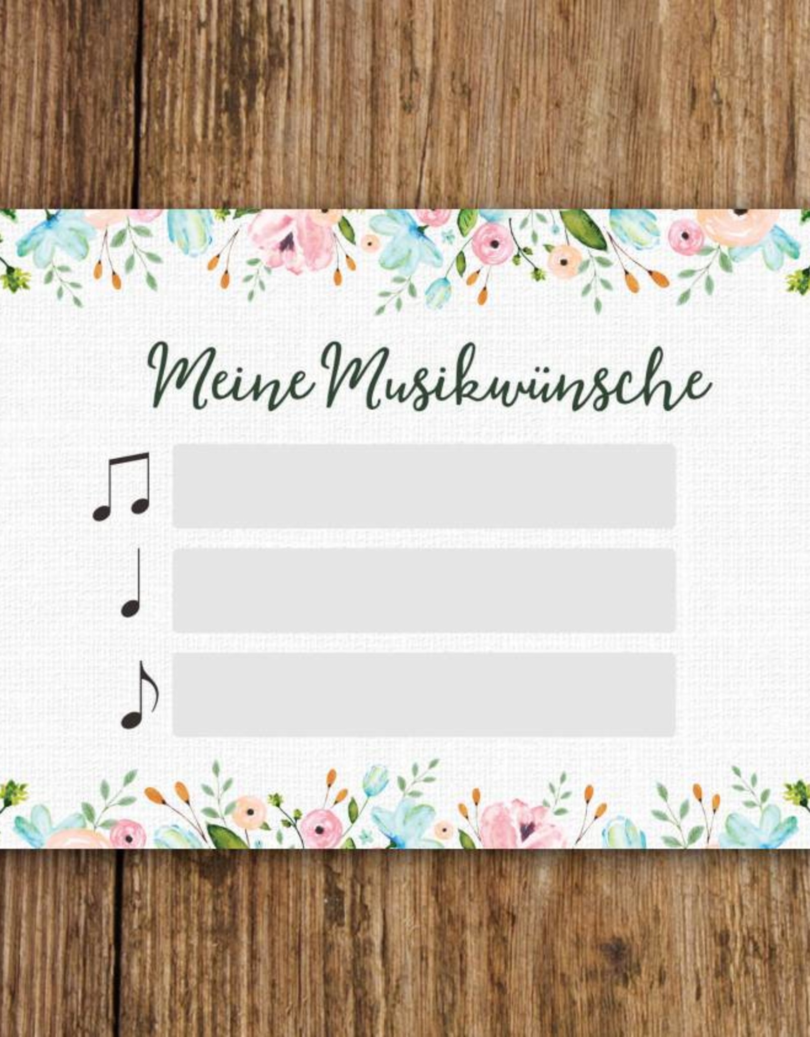 50 Musikwunschkarten für Hochzeit oder Geburtstag