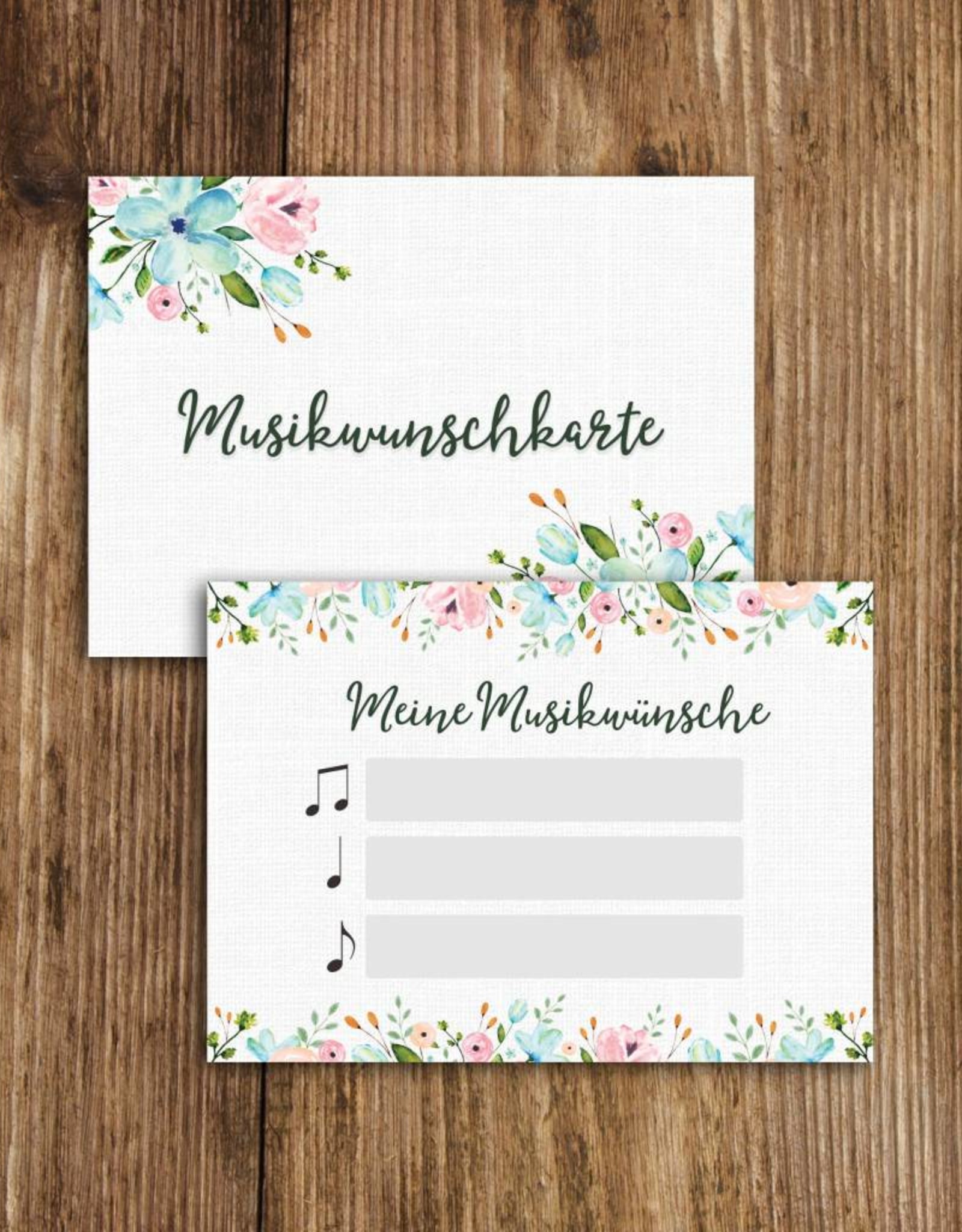 50 Musikwunschkarten für Hochzeit oder Geburtstag