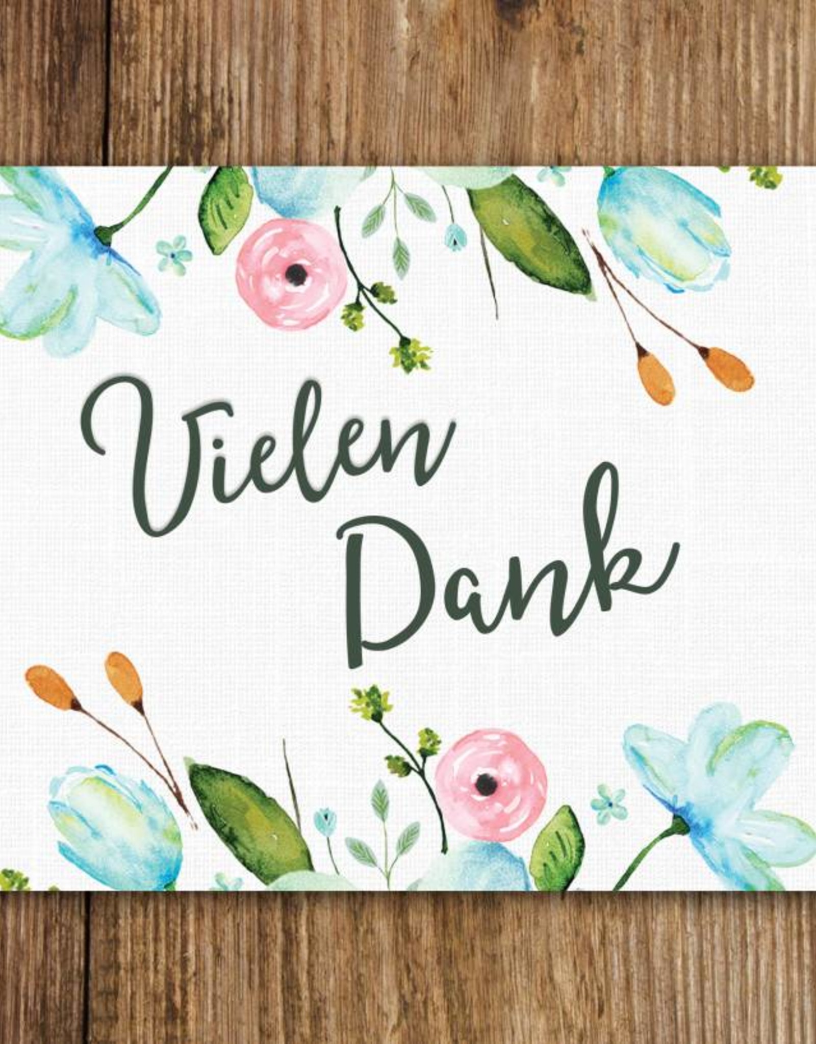 Postkarte "Vielen Dank" Weiße Hochzeit