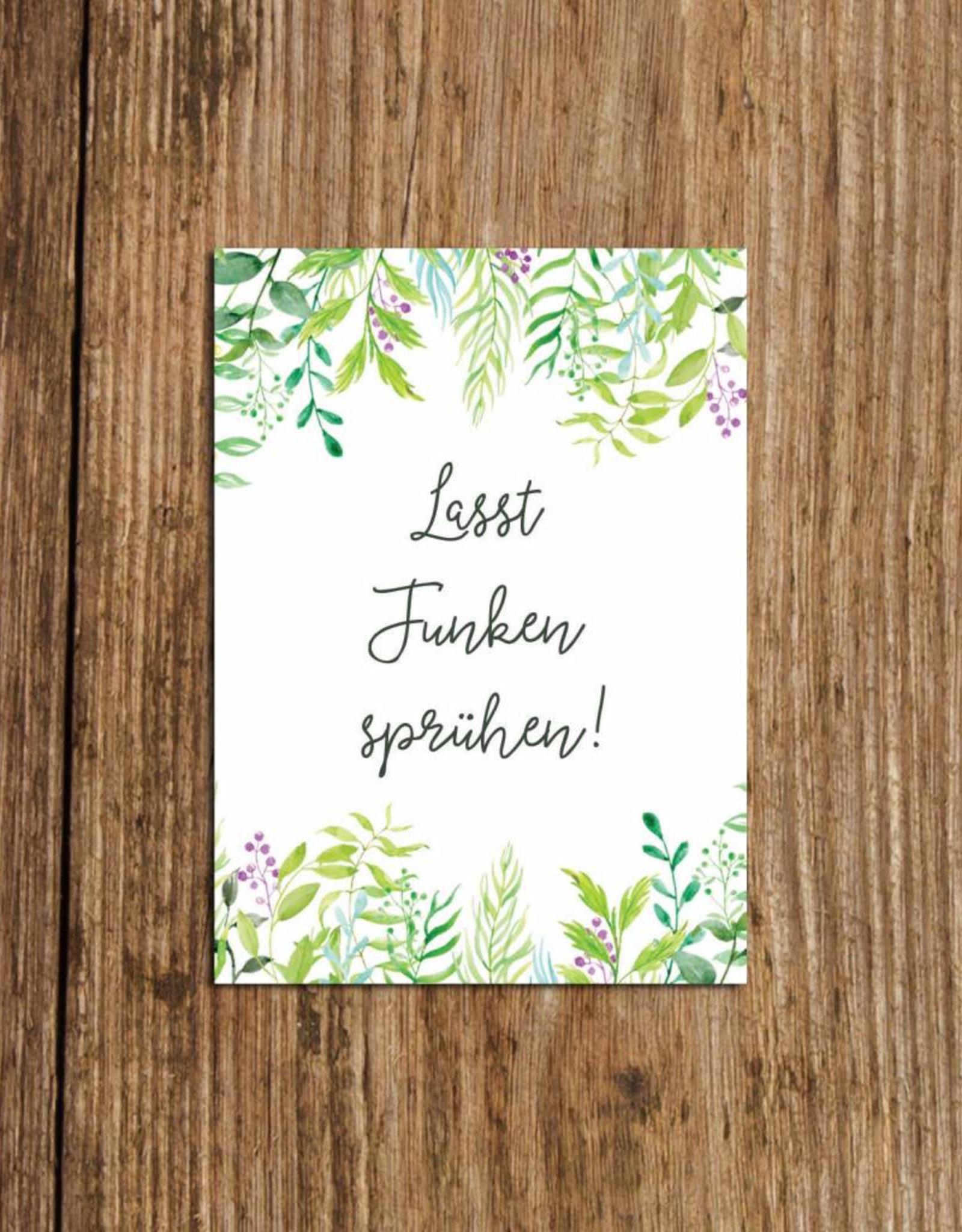 50 Wunderkerzen Schilder "Grüne Hochzeit"