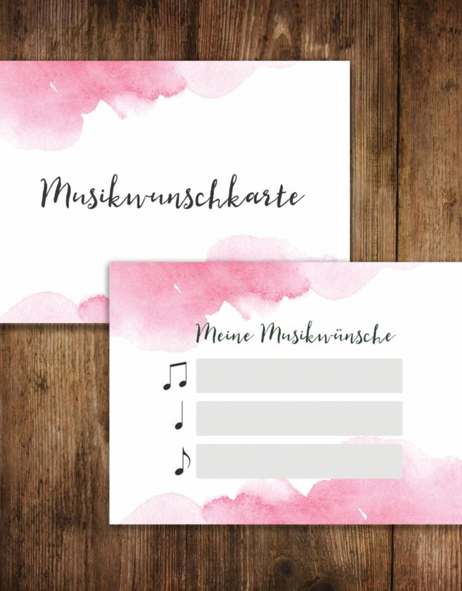 50 Musikwunschkarten für Hochzeit oder Geburtstag