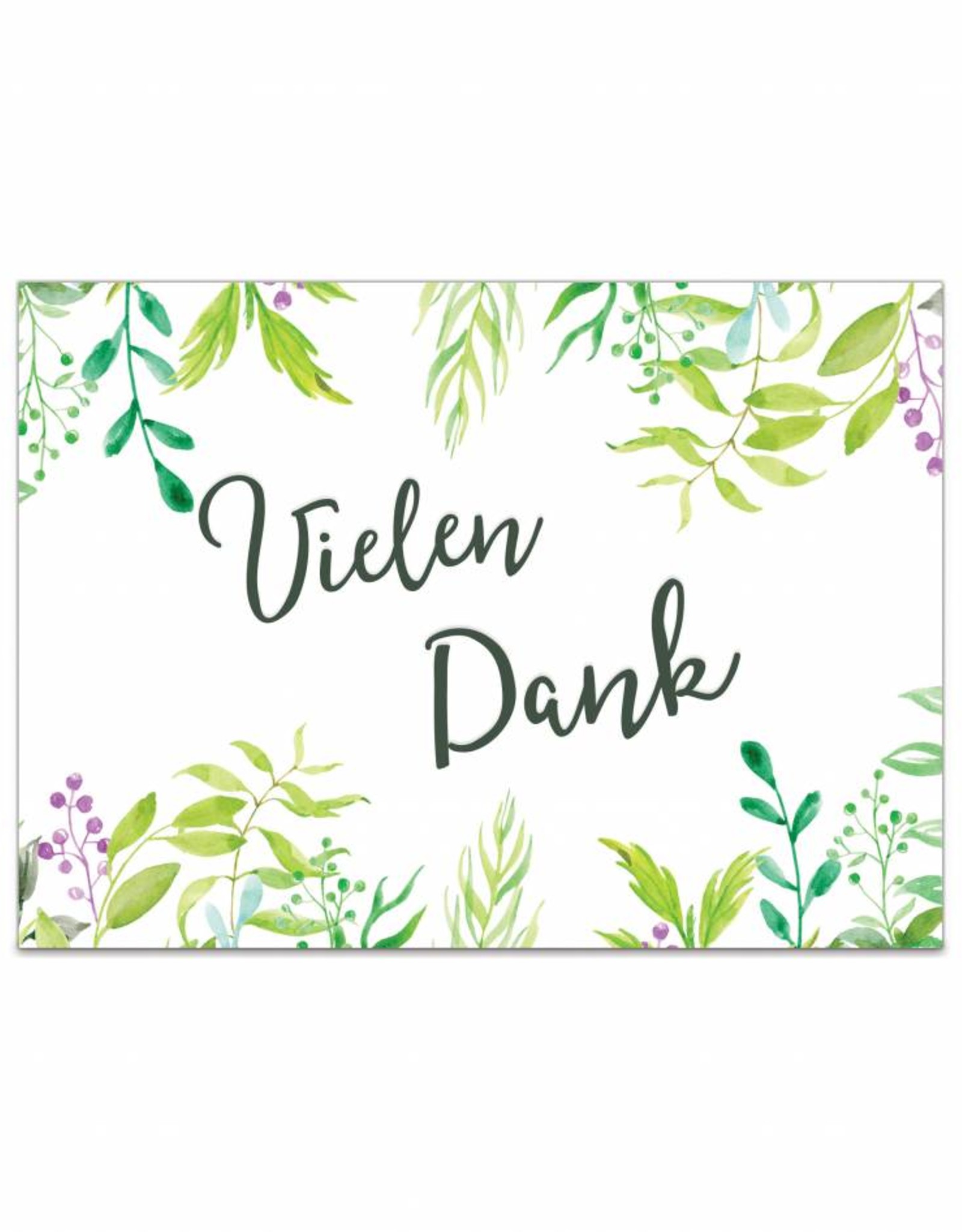 Postkarte "Vielen Dank" Grüne Hochzeit