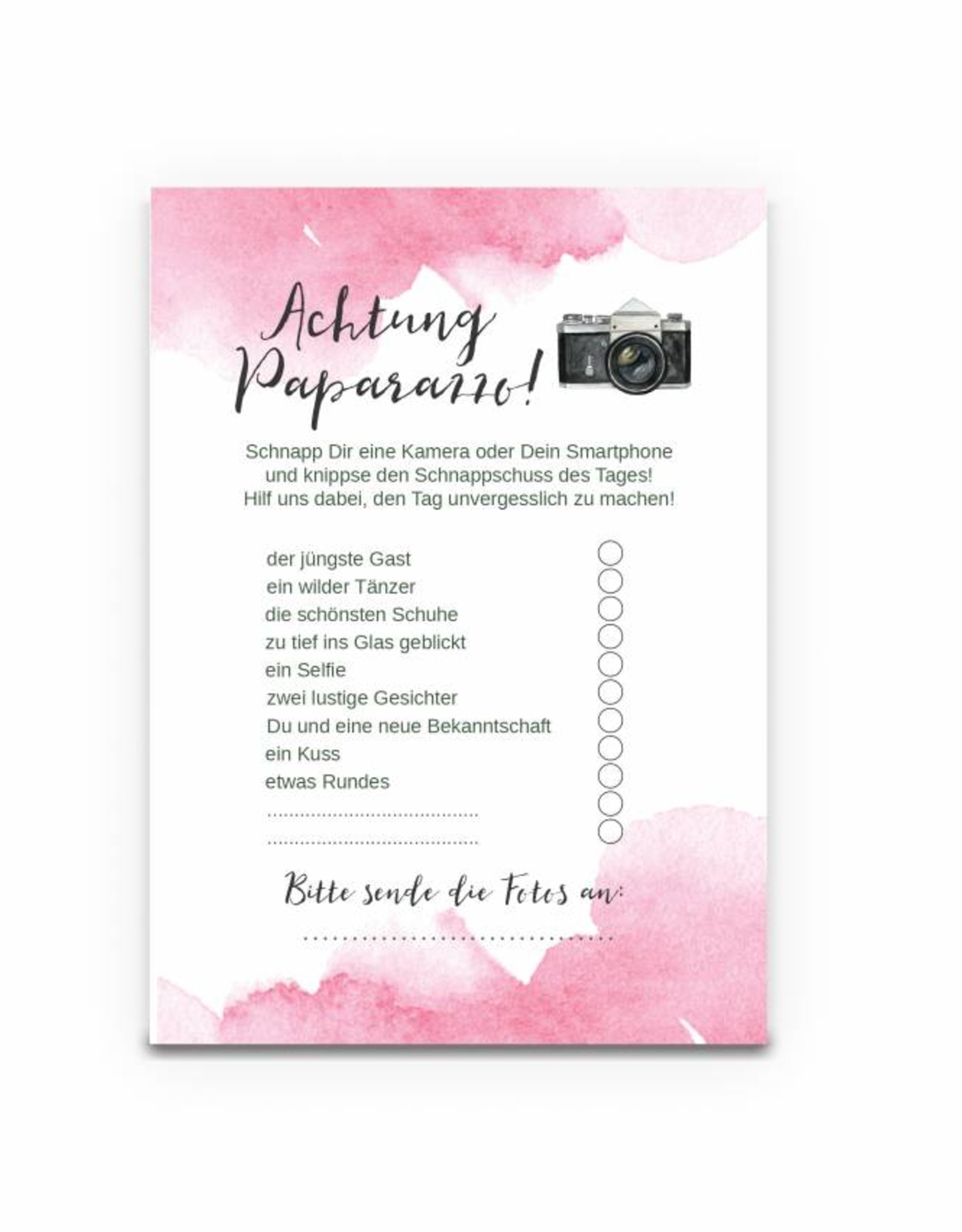 50 Fotokarten "Aquarell Hochzeit"