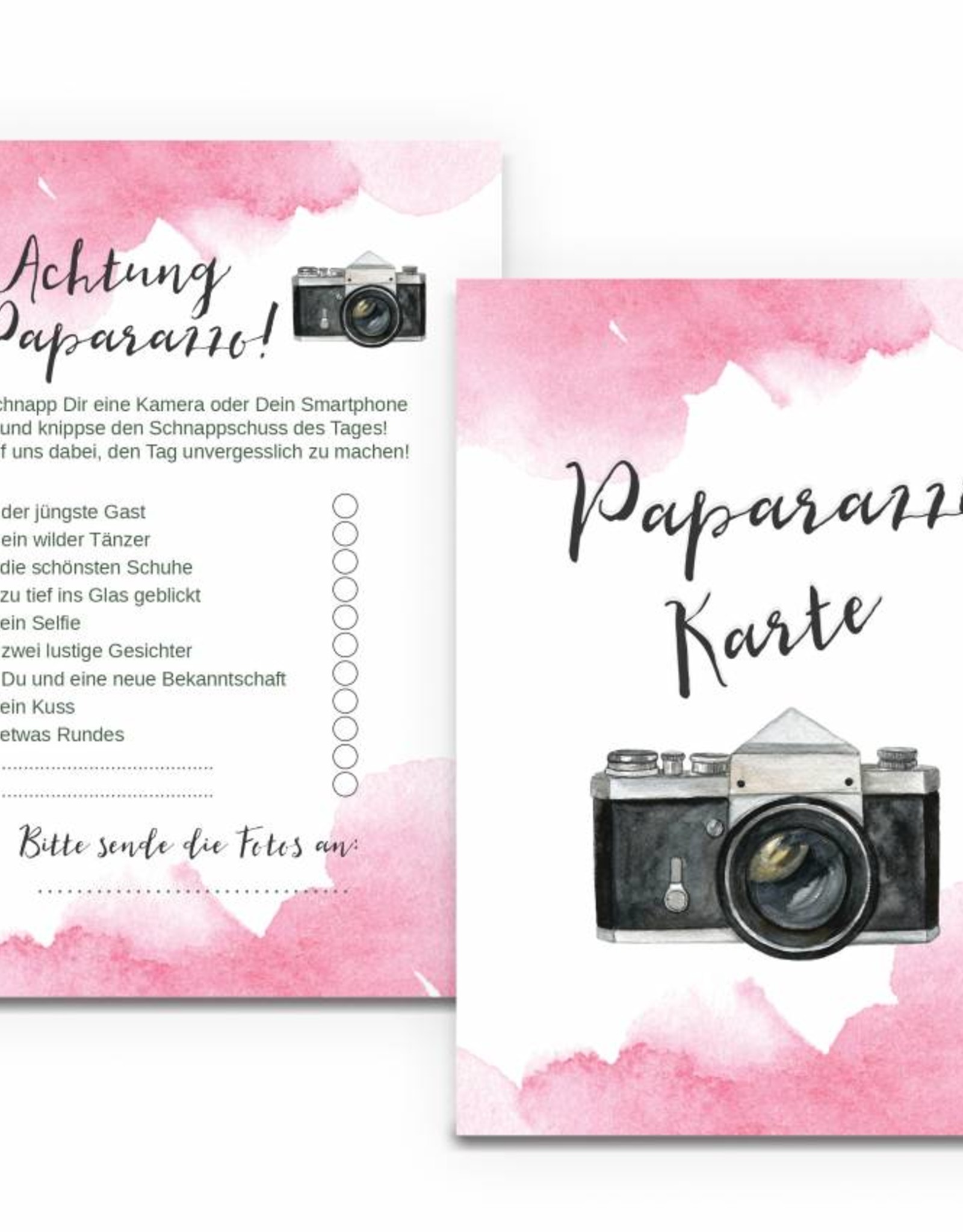 50 Fotokarten "Aquarell Hochzeit"