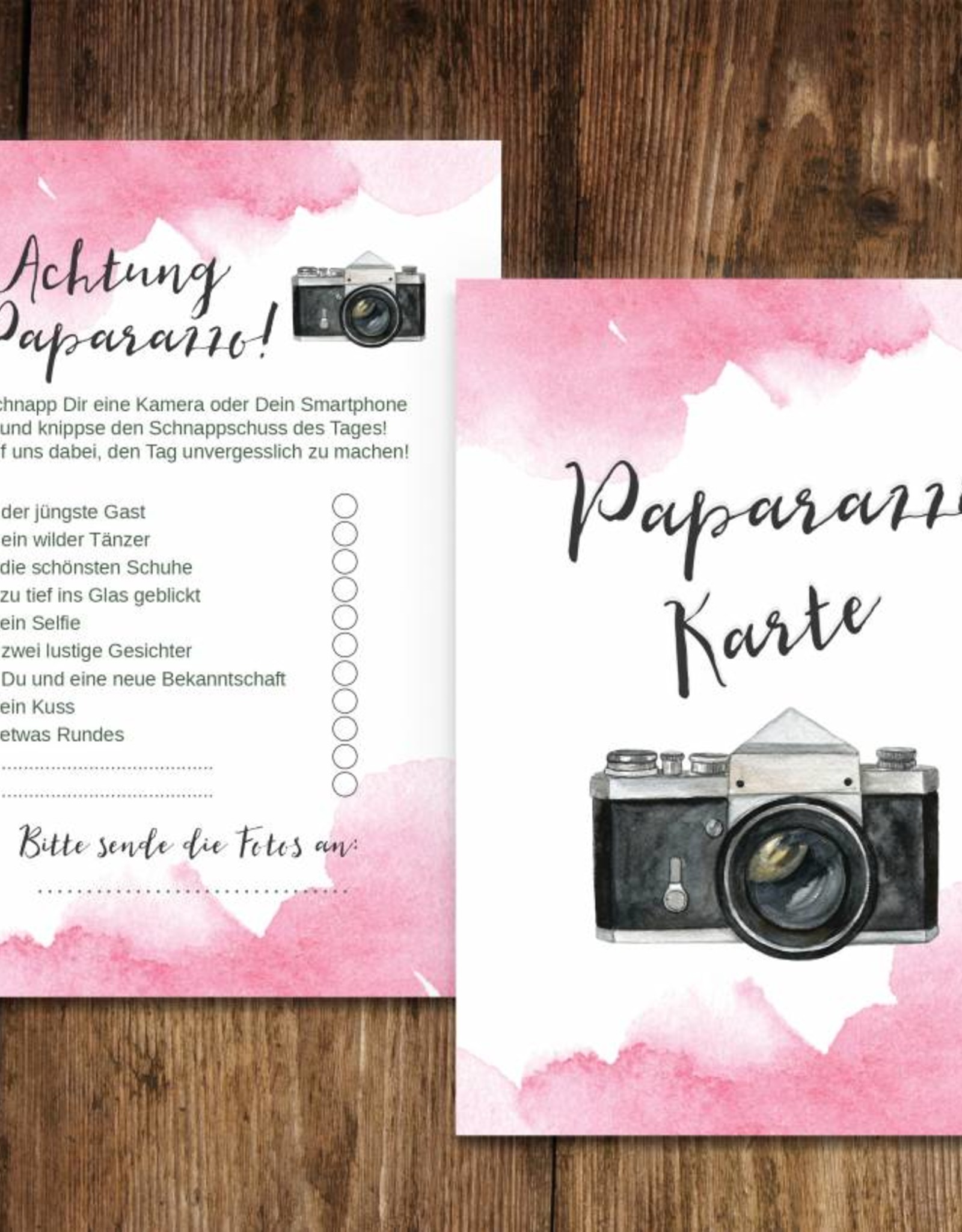 50 Fotokarten "Aquarell Hochzeit"