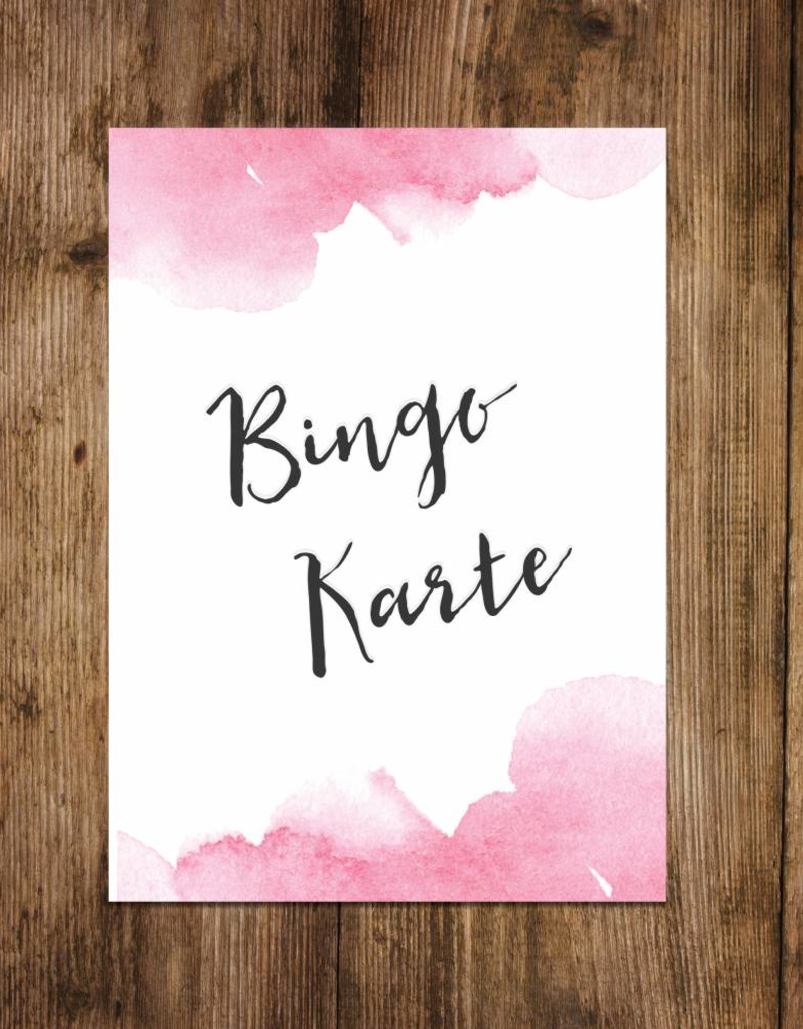 50 Bingokarten Hochzeit, Hochzeitsbingo Spiel