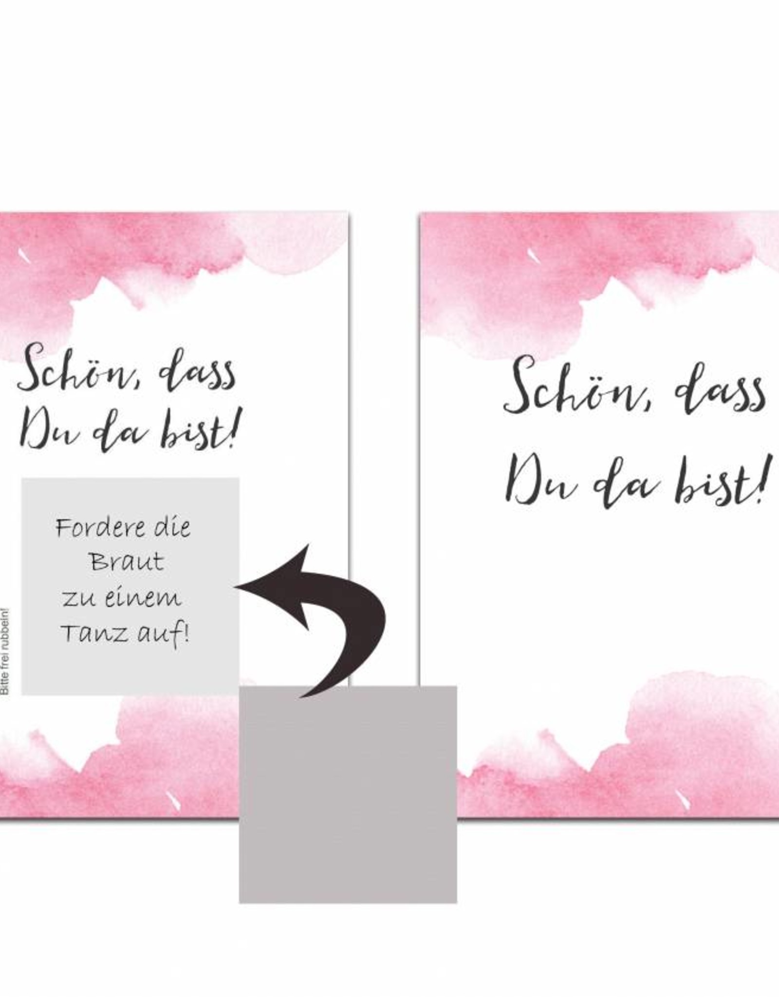 Rubbelkarten als Gastgeschenk bei der Hochzeit, Aquarell Hochzeit