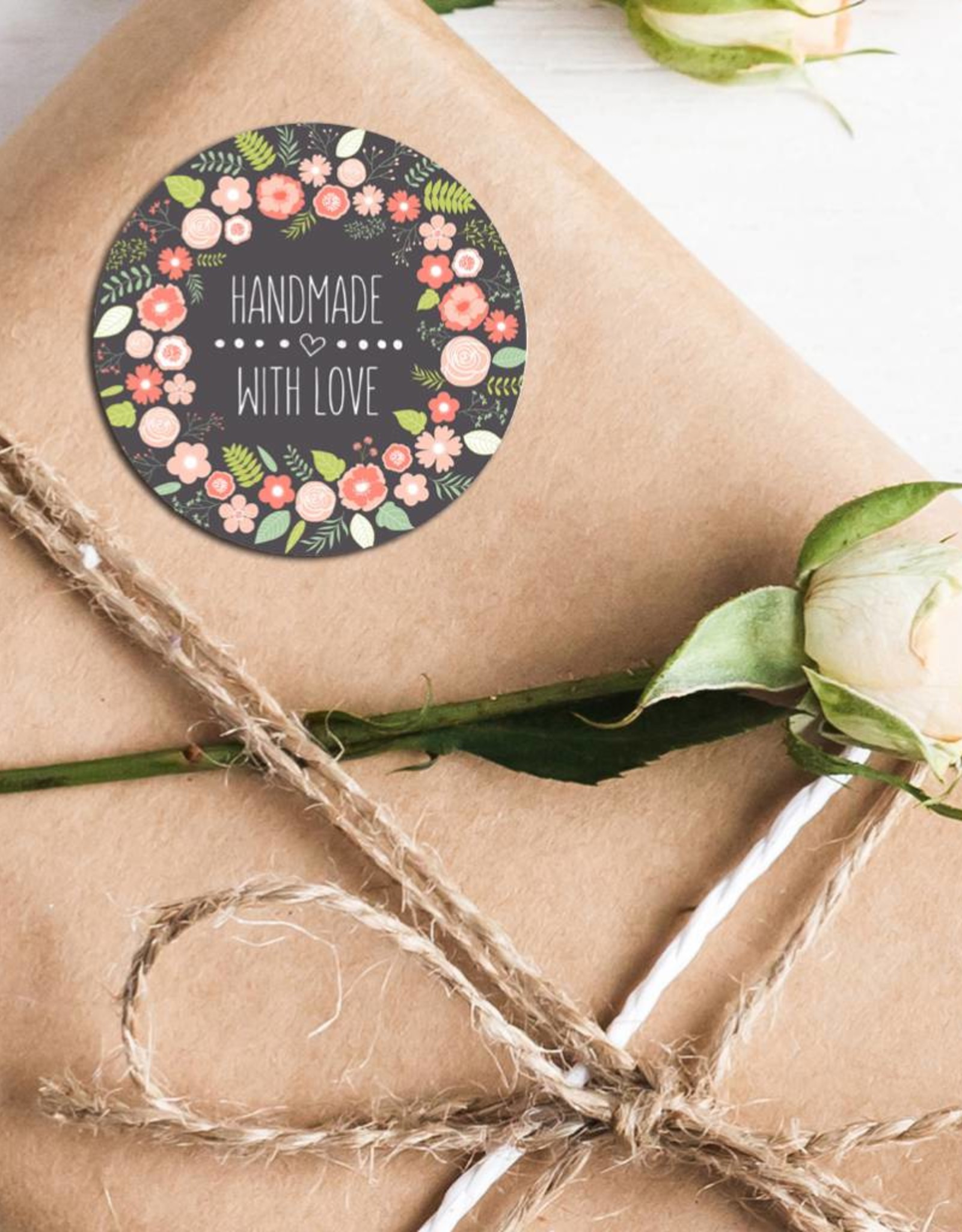 50 Sticker "Handmade with Love"