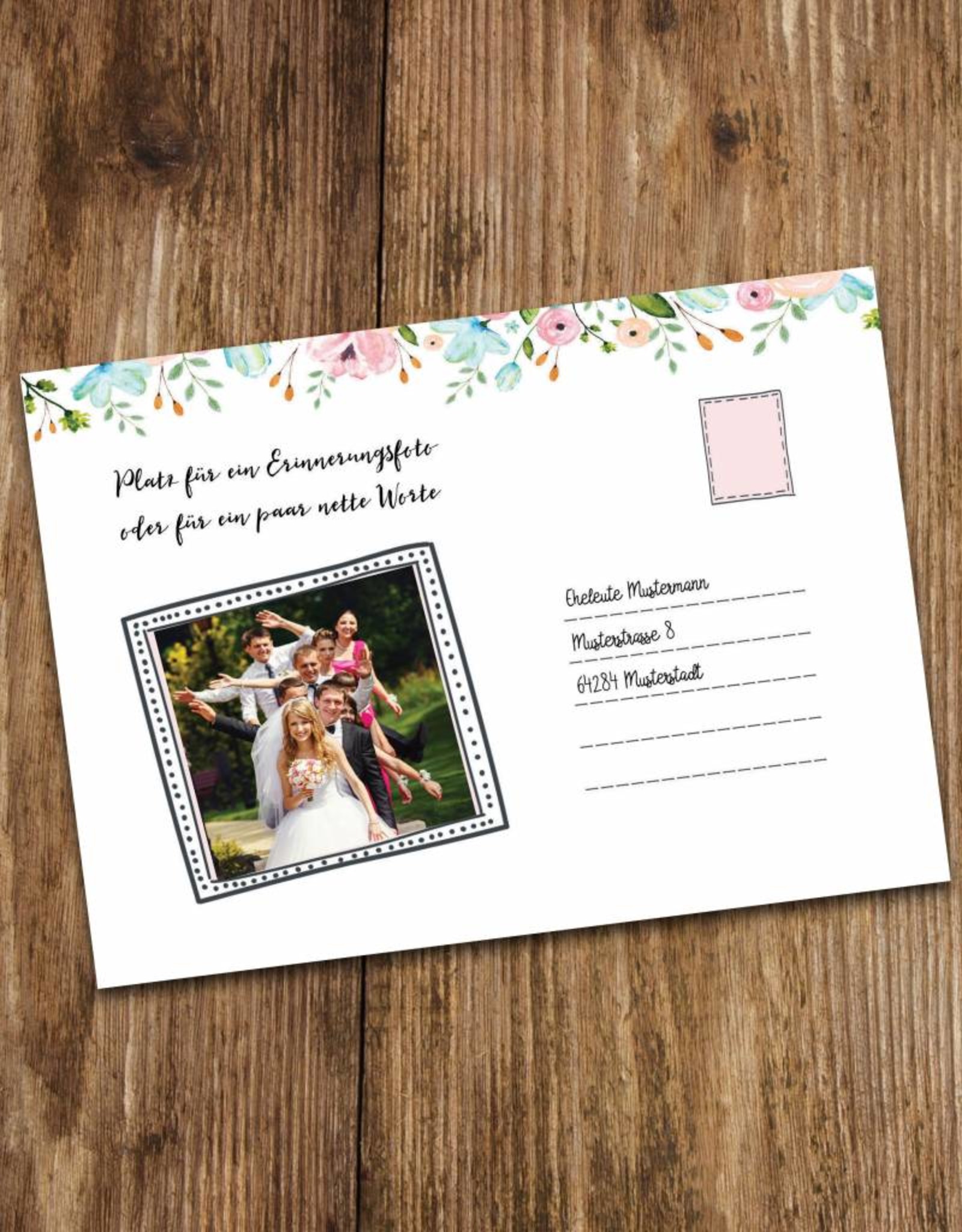 50 Gästebuchkarten zum Versenden - Hochzeitsspiel