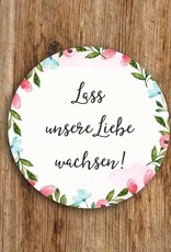 50 Sticker "Lass unsere Liebe wachsen!" Weiße Hochzeit