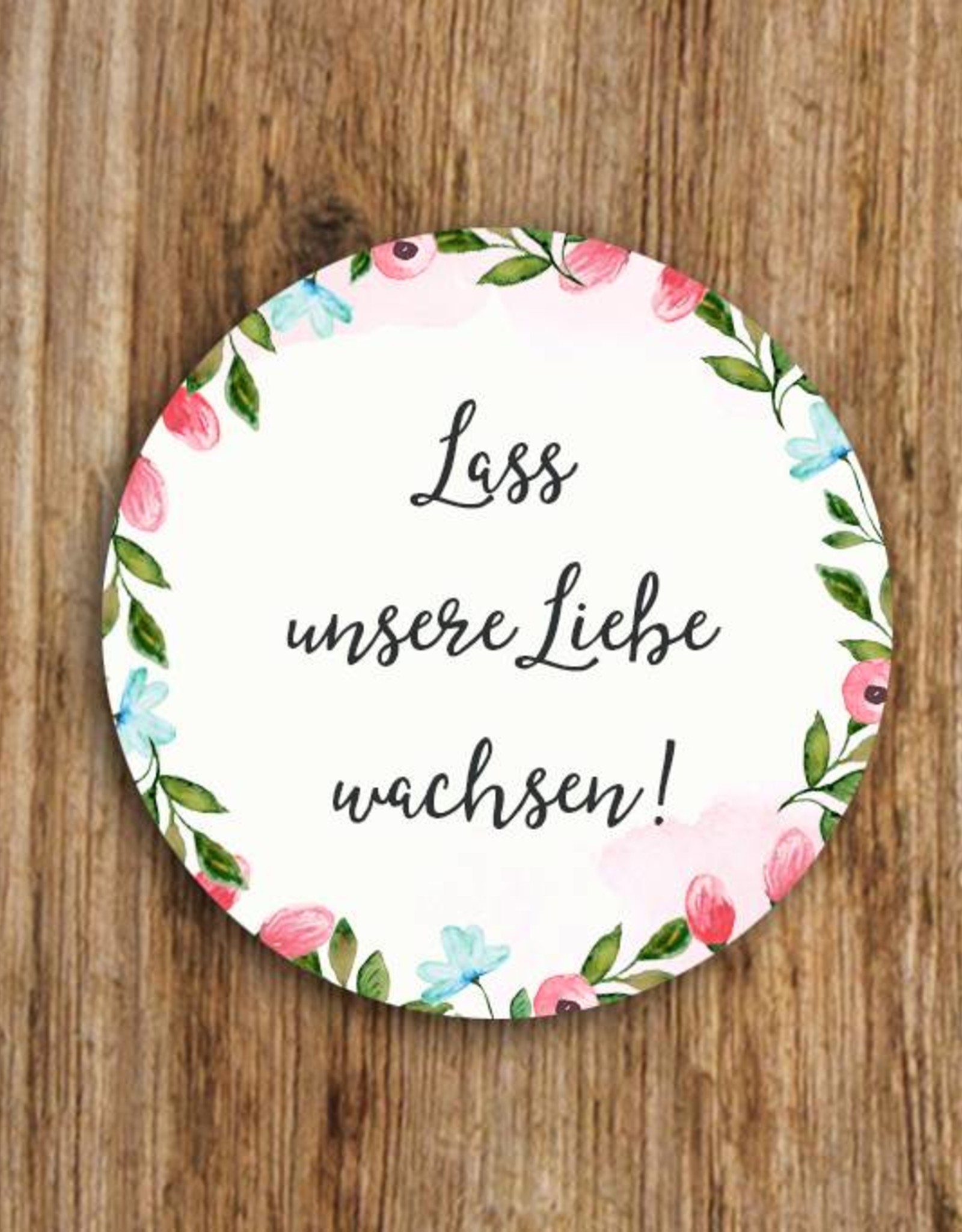 50 Sticker "Lass unsere Liebe wachsen!" Weiße Hochzeit