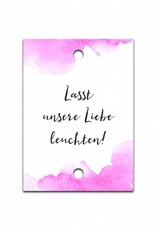 50 Schilder für Knicklichter "AQUARELL Hochzeit"