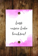 50 Schilder für Knicklichter "AQUARELL Hochzeit"