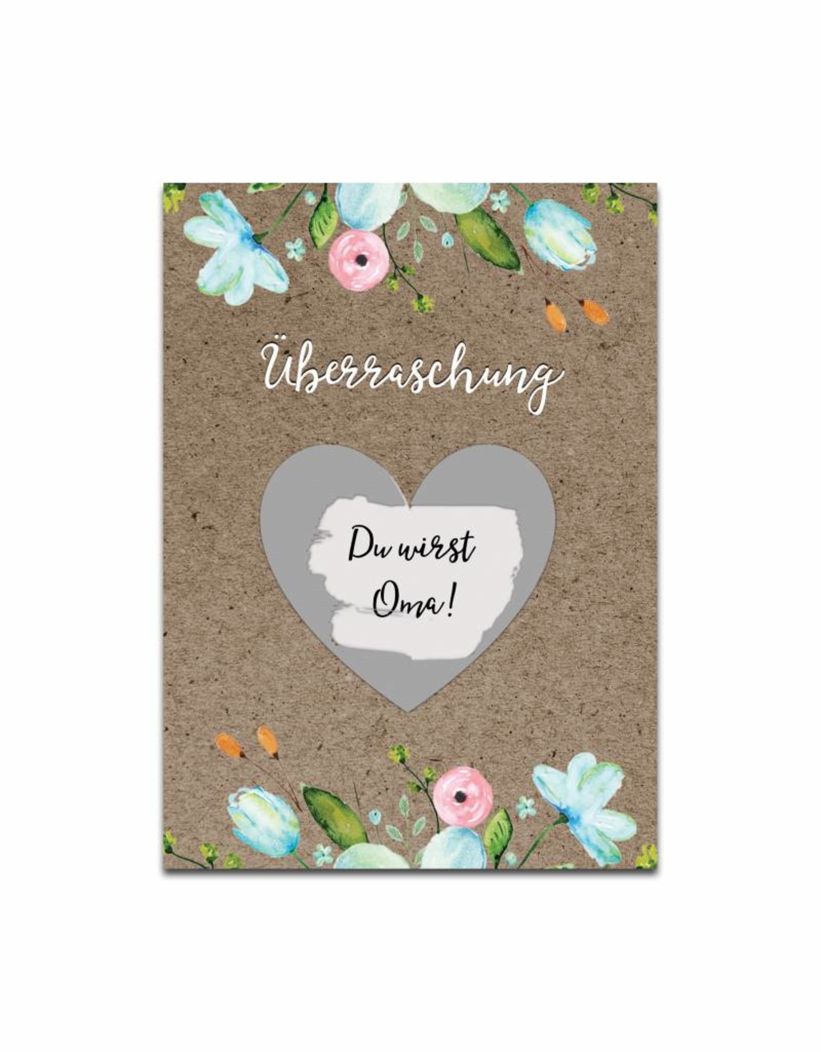 5 x Rubbelkarten "Überraschung Blumen"  VINTAGE BRAUN