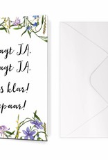 Glückwunschkarte Hochzeit "Sie sagt JA. Er sagt JA." BLAU