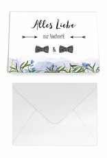 Glückwunschkarte Hochzeit "Männer" mit Umschlag
